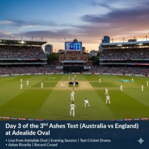 Day 3 of the 3rd Ashes Test (Australia vs England) at Adelaide Oval